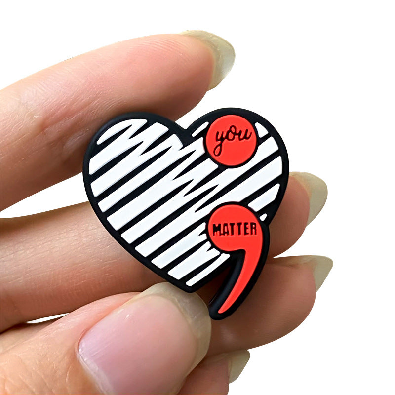 Wholesale 10pcs Silicone Cartoon Love Comma Focal Beads ACC-BDS-WDX112