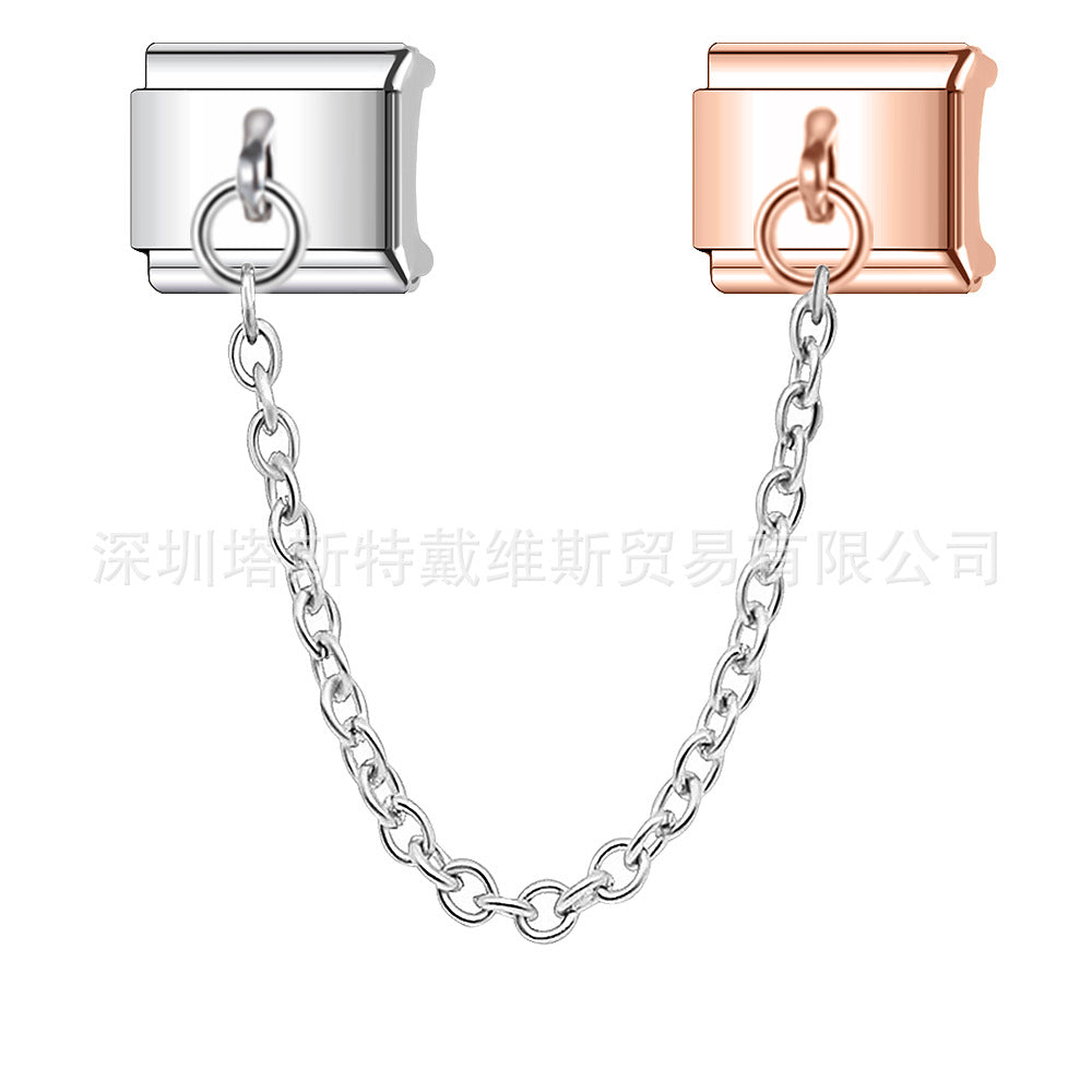 Wholesale 9mm Italian Charm Starter Bracelets DIY square Single Section Creative Stainless Steel Composable Bracelet