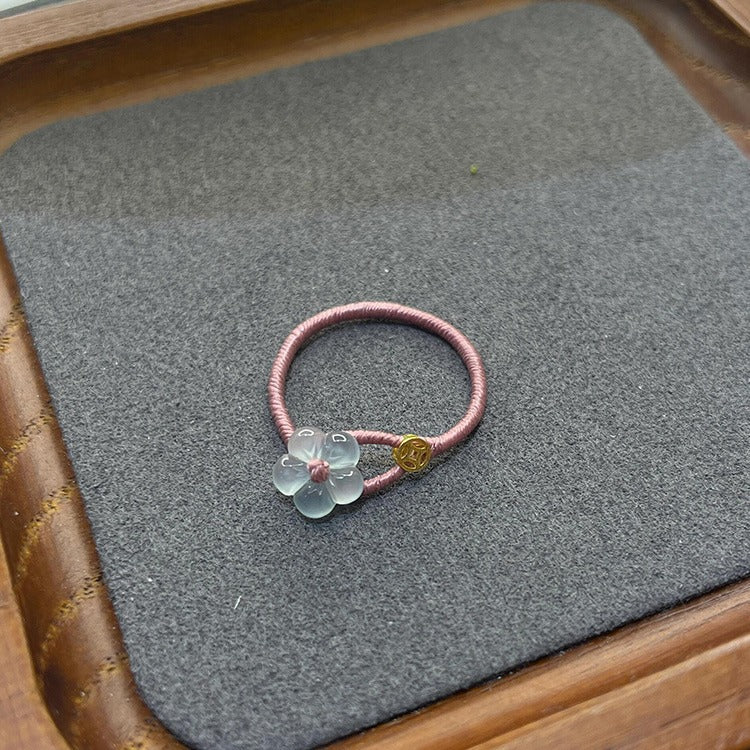 Wholesale Handwoven Pink Coin Ring Trendy Fashion Jewelry Accessory for Women