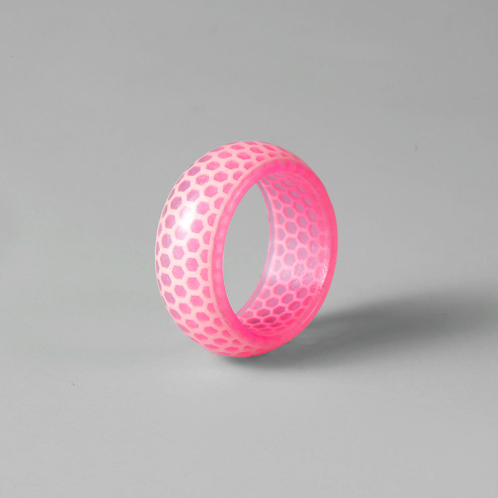 Wholesale Honeycomb Pattern Glow Ring Transparent Resin Men's and Women's Ring Glow Bracelet ACC-RS-ZeXi001