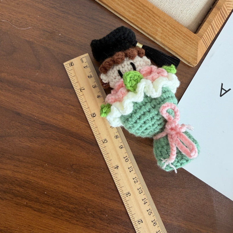 Wholesale Crochet Graduation Doll Keychain,  Wool Yarn,  Gift for Couples,  Boutique Resale
