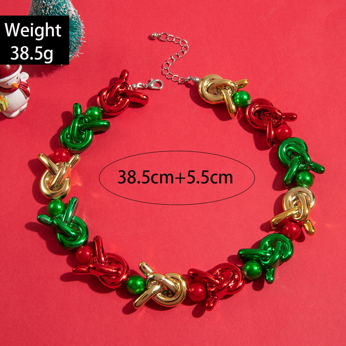 Wholesale Color Pumpkin Knot Beaded Clavicle Chain  Christmas Necklace