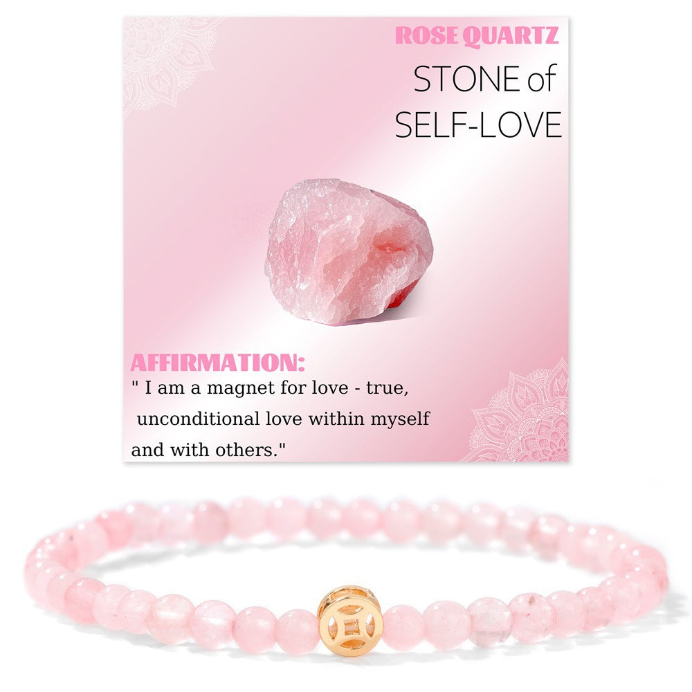 Wholesale Natural Crystal Bracelet 4mm Handmade Beaded Copper Bracelet