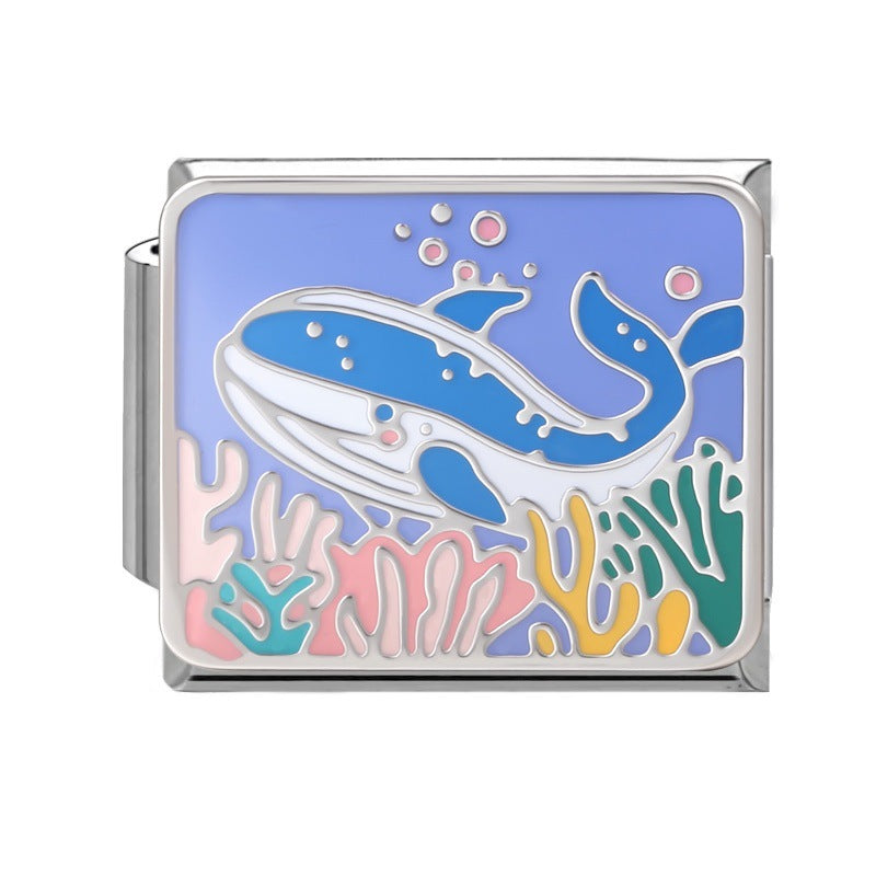 Wholesale Italian Style Ocean Animal DIY Bracelet Charm Set Stainless Steel Fashion Accessory Boutique Resale Gift