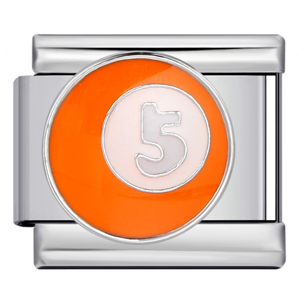 Wholesale 1-15 Color Billiards Italian Module Charms Welding Pattern Oil Drop Splicing Charms