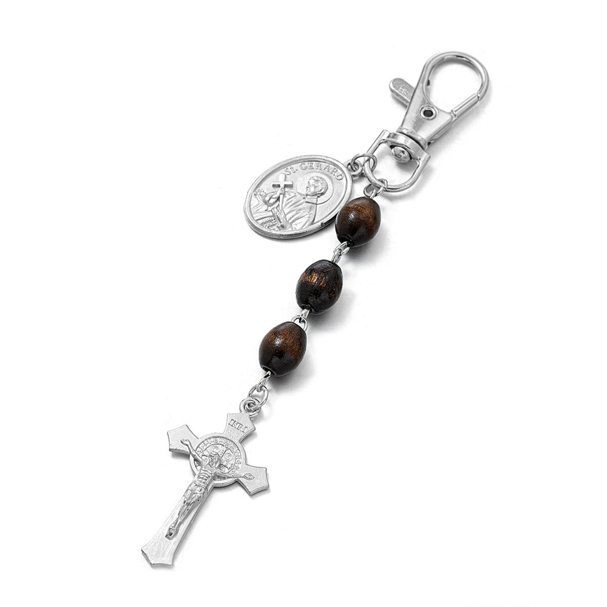 Wholesale minimalist niche alloy cross round pendant keychain
