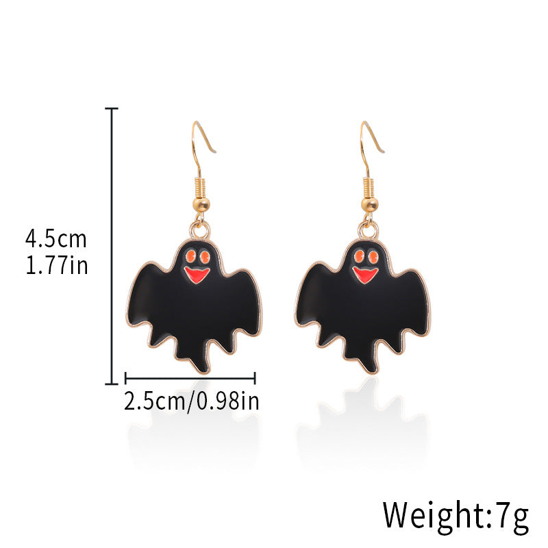Wholesale Alloy  Earrings - Cute Ghost and Pumpkin Skull for Party Wear
