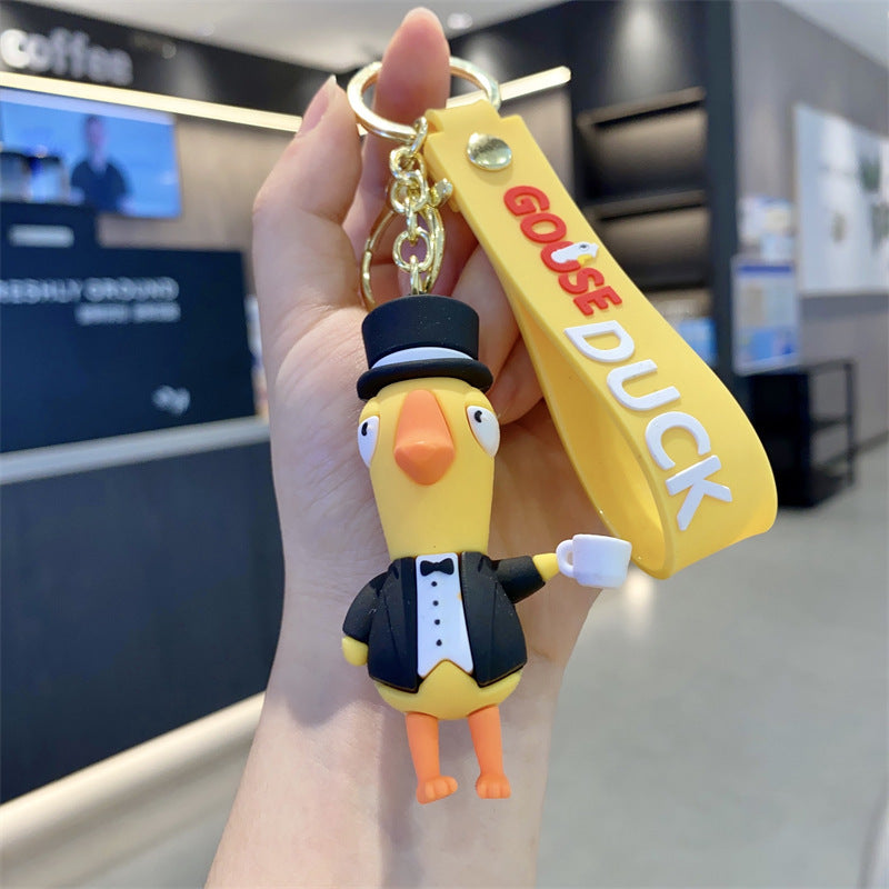 Wholesale Cartoon cute 3D duck keychain