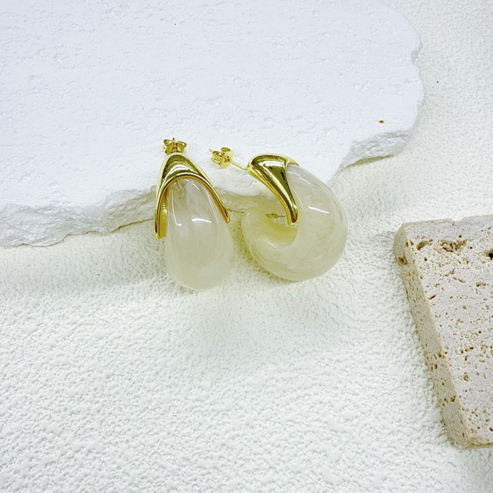 Wholesale Geometric C-shaped earrings irregular teardrop earrings