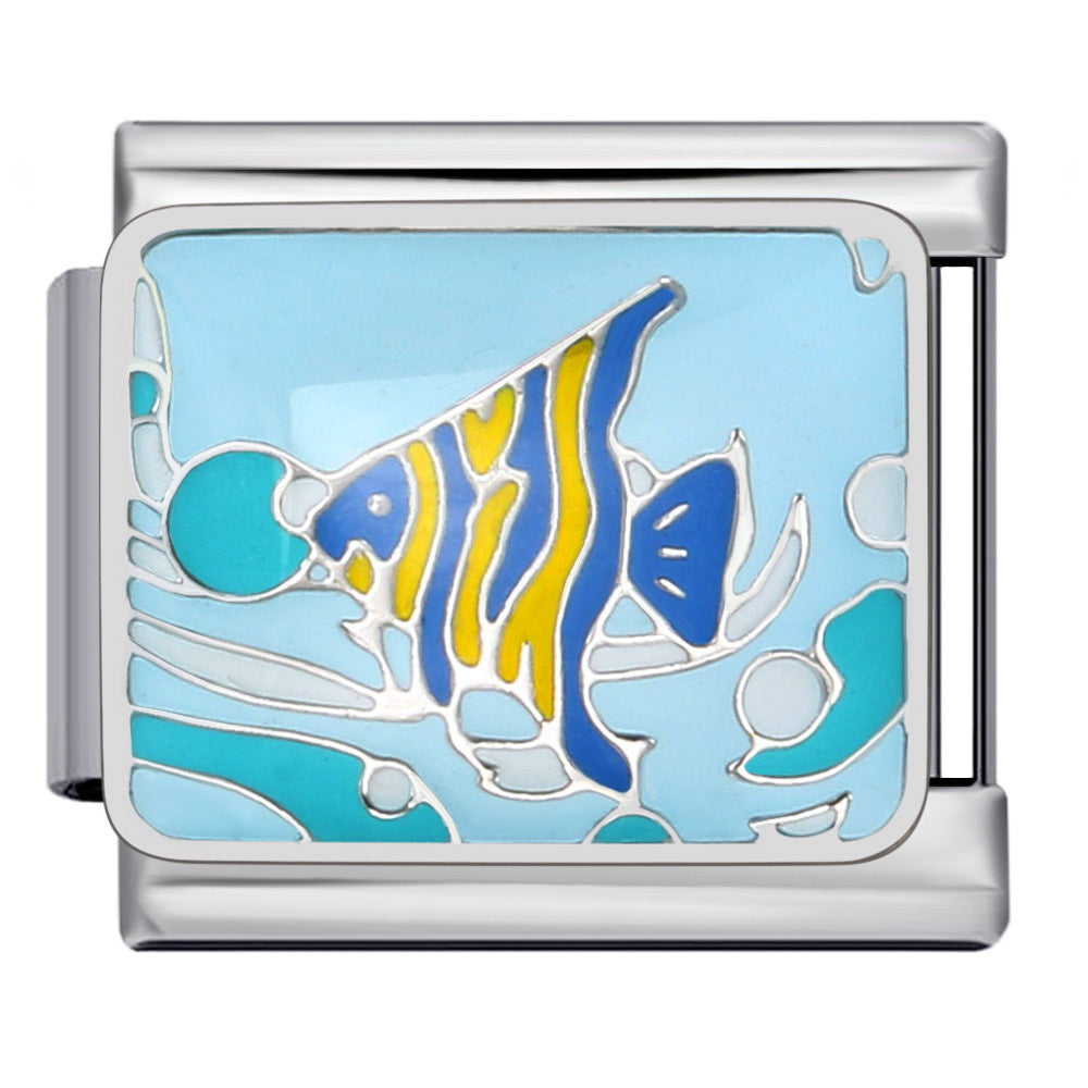 Wholesale Italian Charm Bracelet 9mm DIY Splicing Removable Marine Life Stainless Steel Composable Bracelet