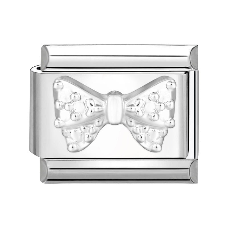 Wholesale Fashion Titanium Steel DIY Italian Charms Bracelet With UV Resin Angel Butterfly Design Boutique Jewelry Accessory