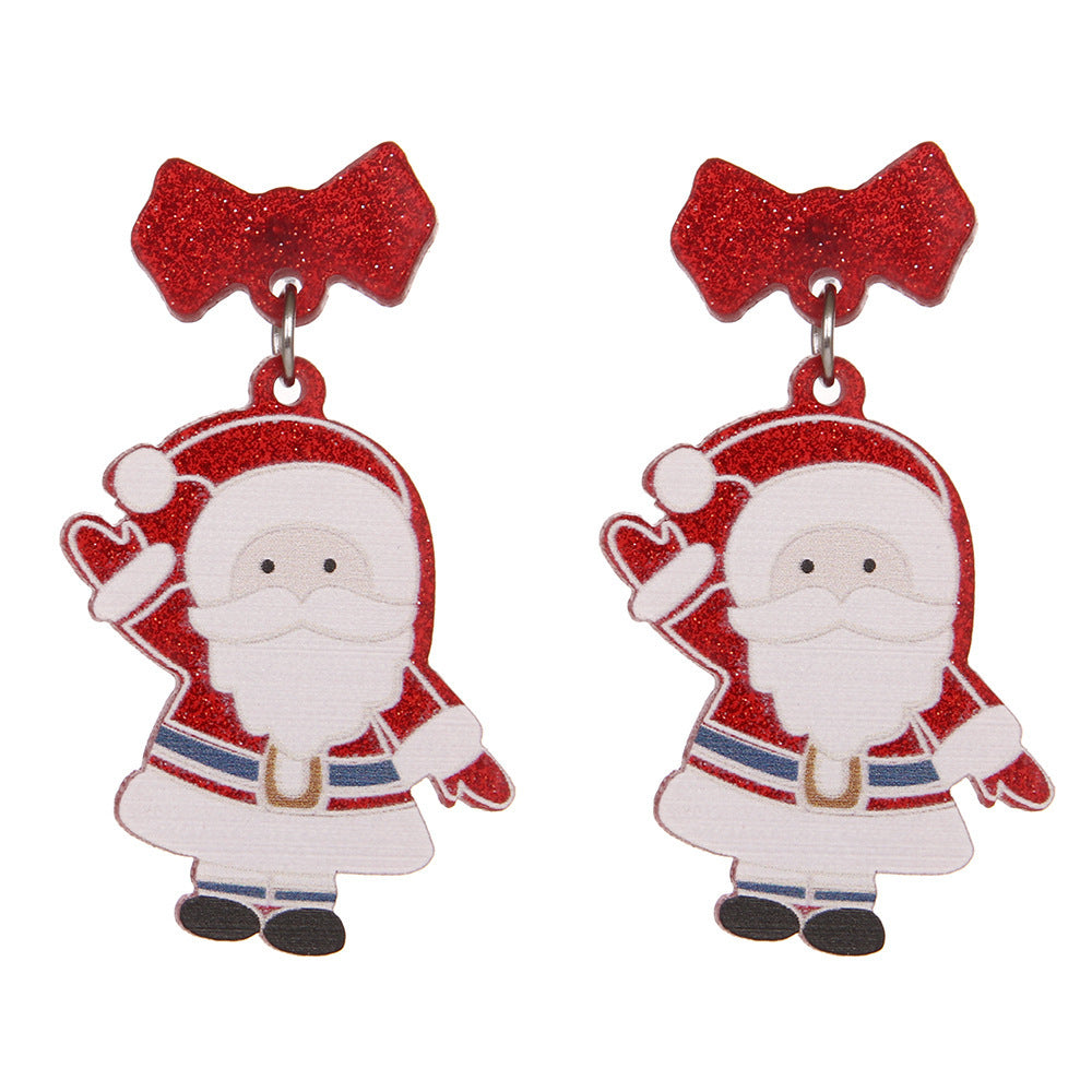 Wholesale Christmas Series   Acrylic Tree Wine Glass Earrings