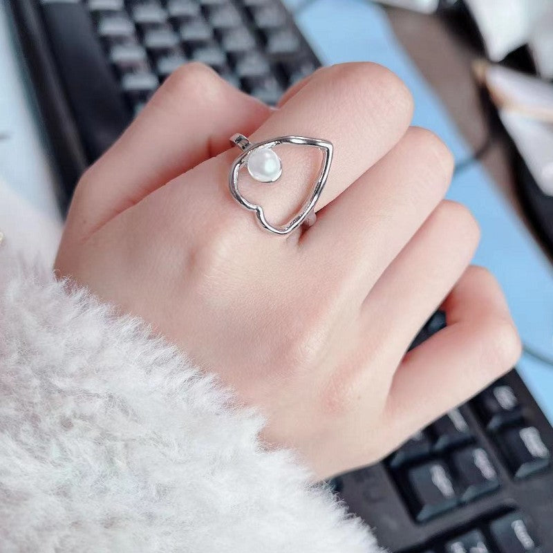Wholesale Heart-shaped hollow heart ring