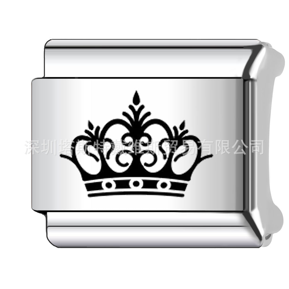 Wholesale 9mm Italian Charm Starter Bracelets DIY square Single Section Creative Stainless Steel Composable Bracelet
