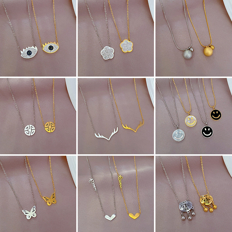 Wholesale Titanium Steel Necklace Clavicle Chain Choker Necklace ACC-NE-LiGe002