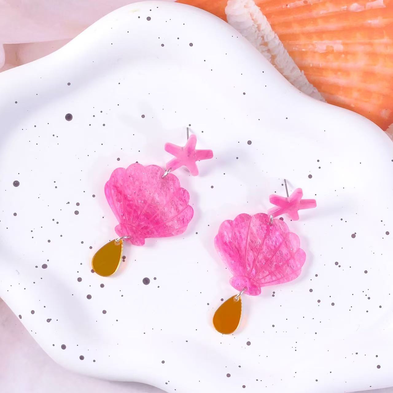 Wholesale  Beach Wind Resin Starfish Earrings