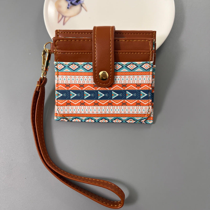 Wholesale Chic Ethnic Style Card Holder Compact Ultra-Thin Multiple Slots Boutique Resale Accessory