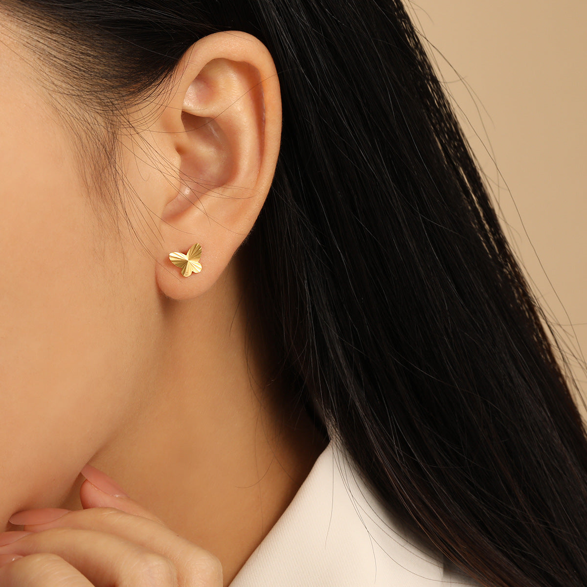 Wholesale Butterfly Ear Nail Fashionable Personalized Simple Titanium Steel Earrings