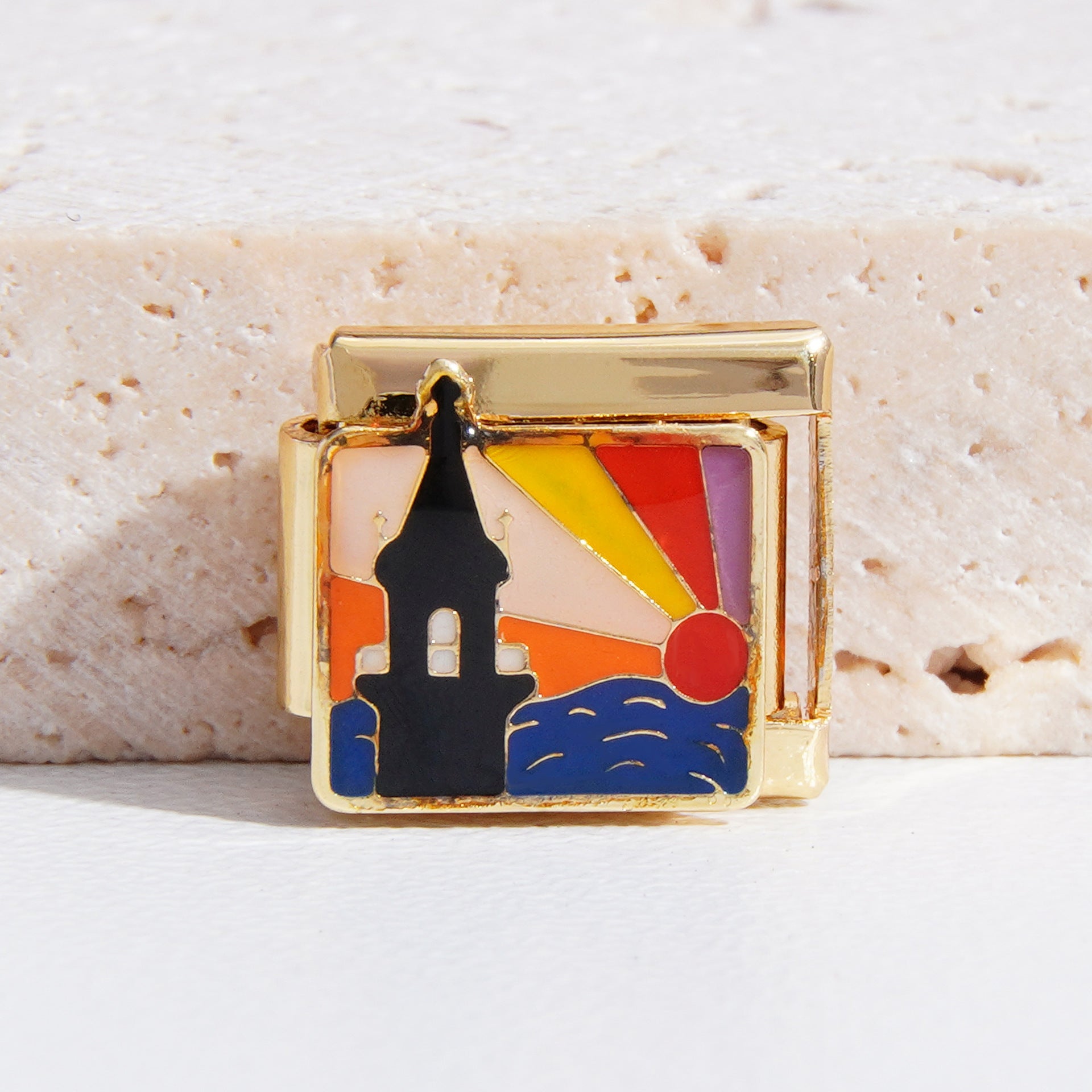 Wholesale Italian Charm Bracelet 9mm DIY Splicing Christmas Gold Titanium Steel Composable Bracelet