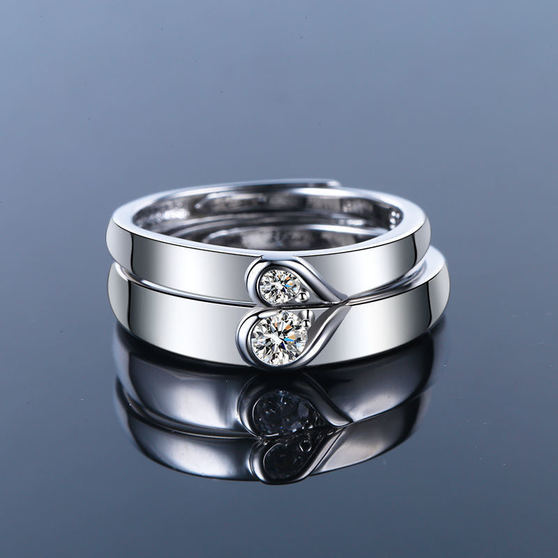Wholesale Couple' s silver-plated open ring