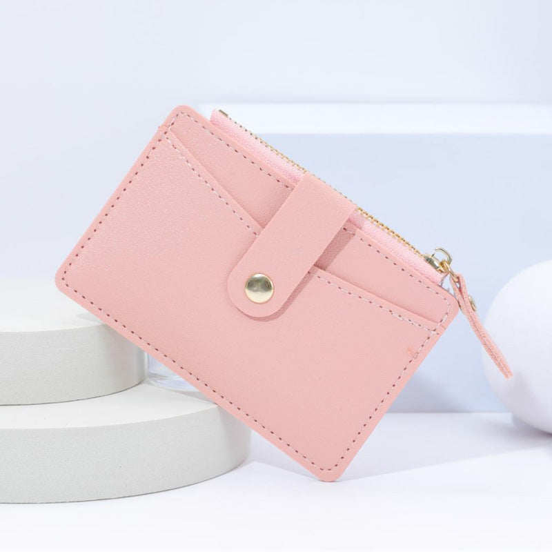Wholesale PU Leather Multi Slot Zipper Card Wallet Black Fashion Accessory For Women