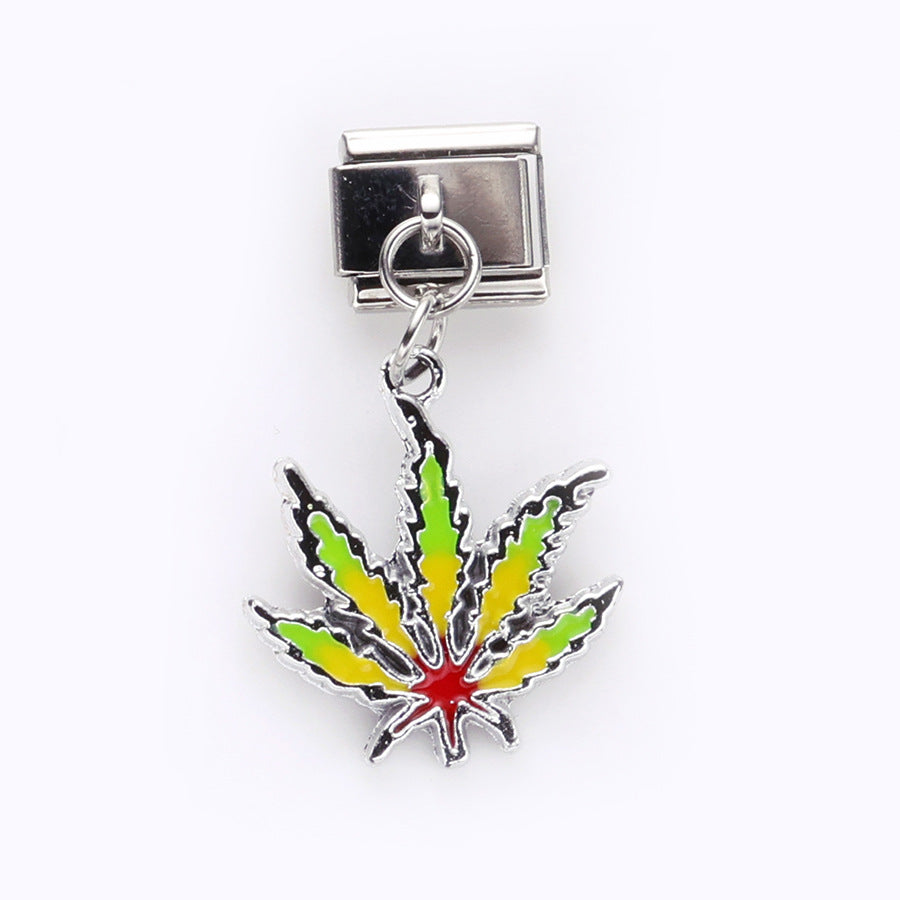 Wholesale 10pcs Love Butterfly Cat Pendant Italian Module DIY Stainless Steel Bracelet Accessories