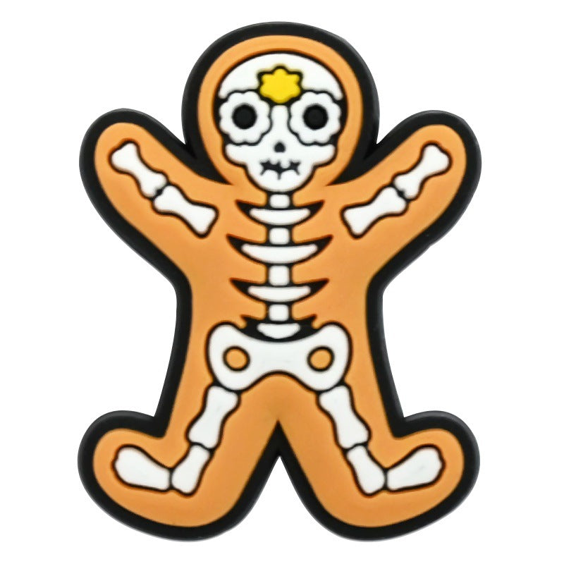 Wholesale Random 100pcs Day of the Dead  PVC Soft Rubber Shoe Buckle Decoration