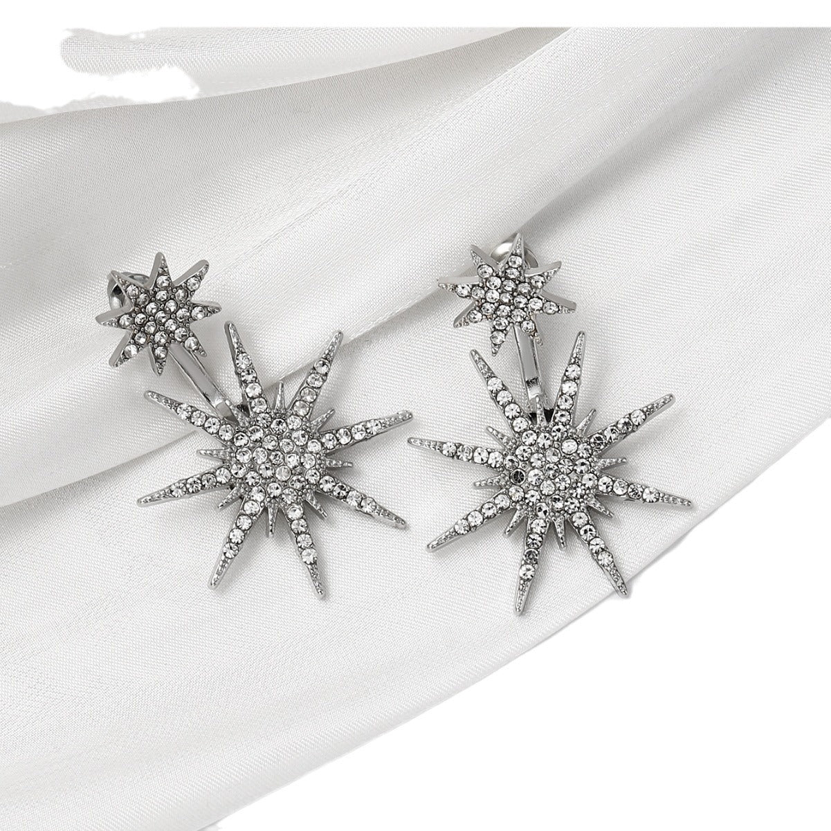 Wholesale Zinc Alloy Snowflake Six-Pointed Star Earrings Stylish Jewelry Accessory for Everyday Wear