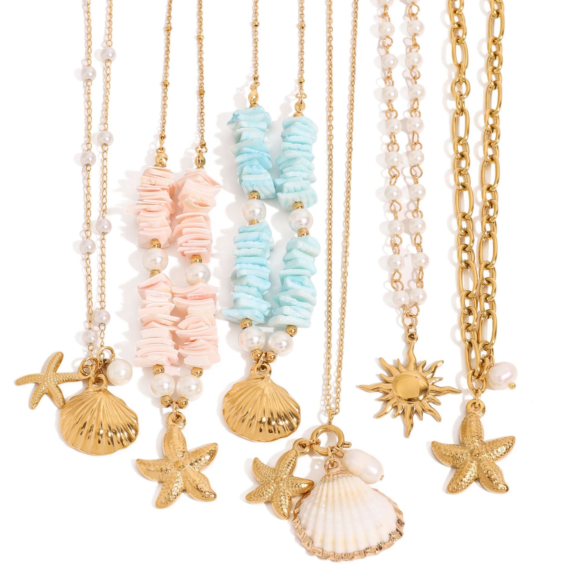 Wholesale Stainless Steel Shell Pearl Necklace Light Luxury Necklaces