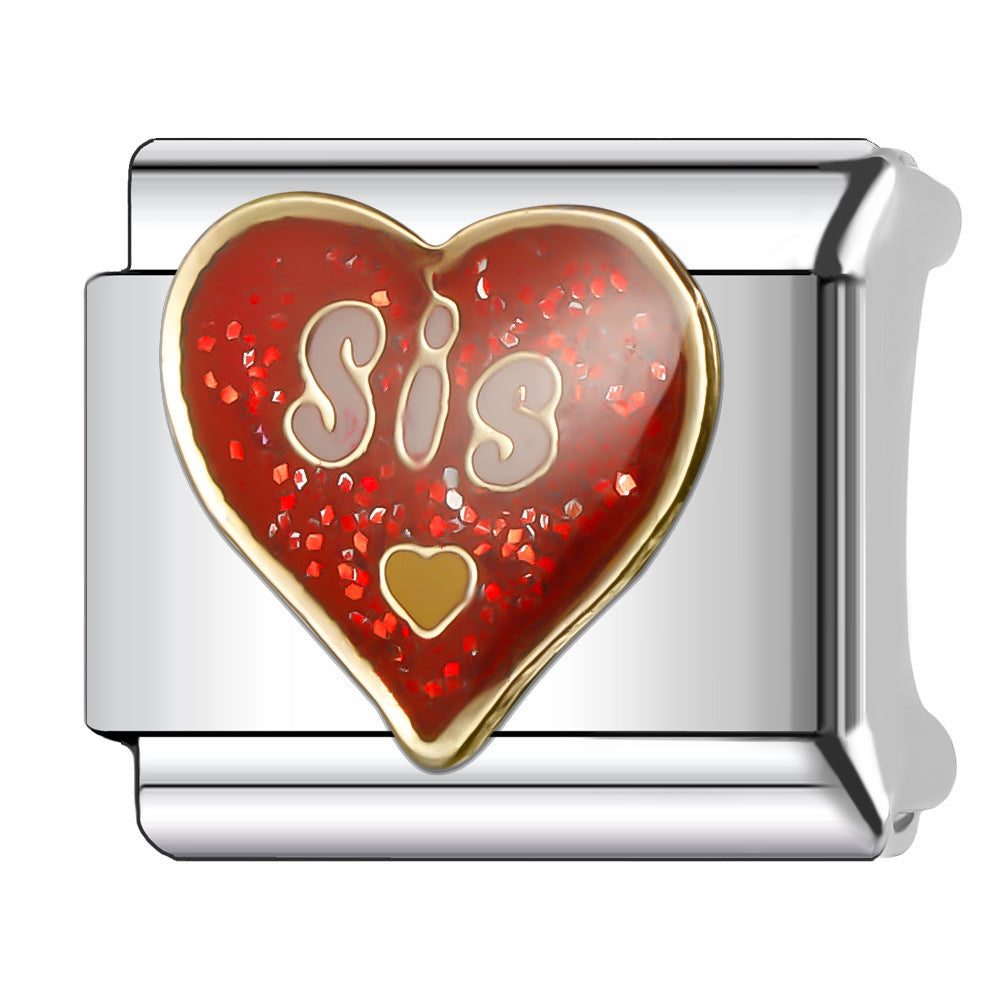 Wholesale Italian Charm Bracelet 9mm DIY Splicing Creative Pattern Stainless Steel Composable Bracelet