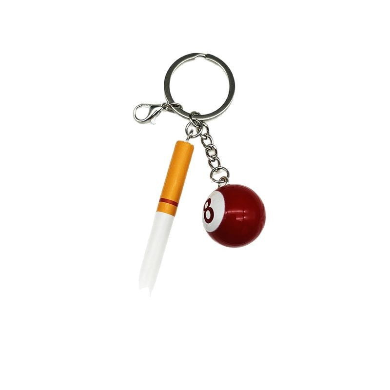 Wholesale  Billiards Keychain Stereo Cartoon Creative  Cigarette Keychains
