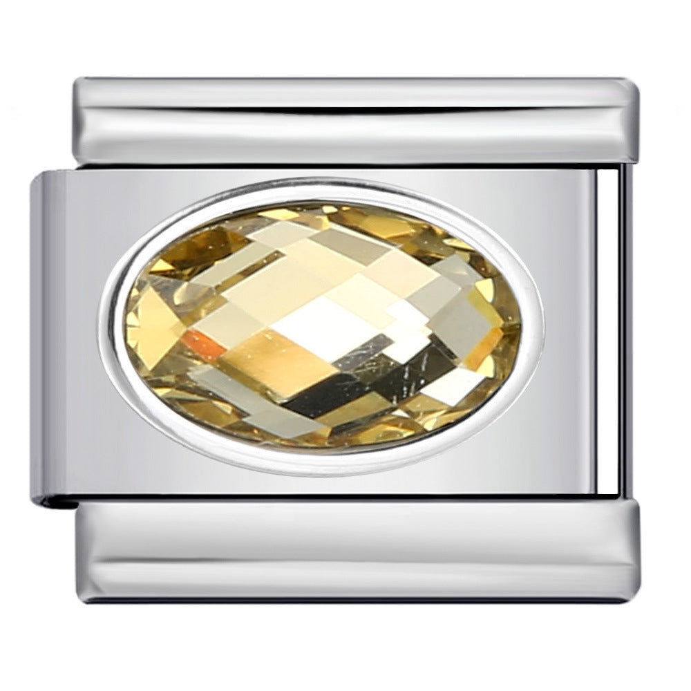 Wholesale  Italian Charm Bracelet 9mm DIYOval-shaped Creative Stainless Steel Composable Bracelet