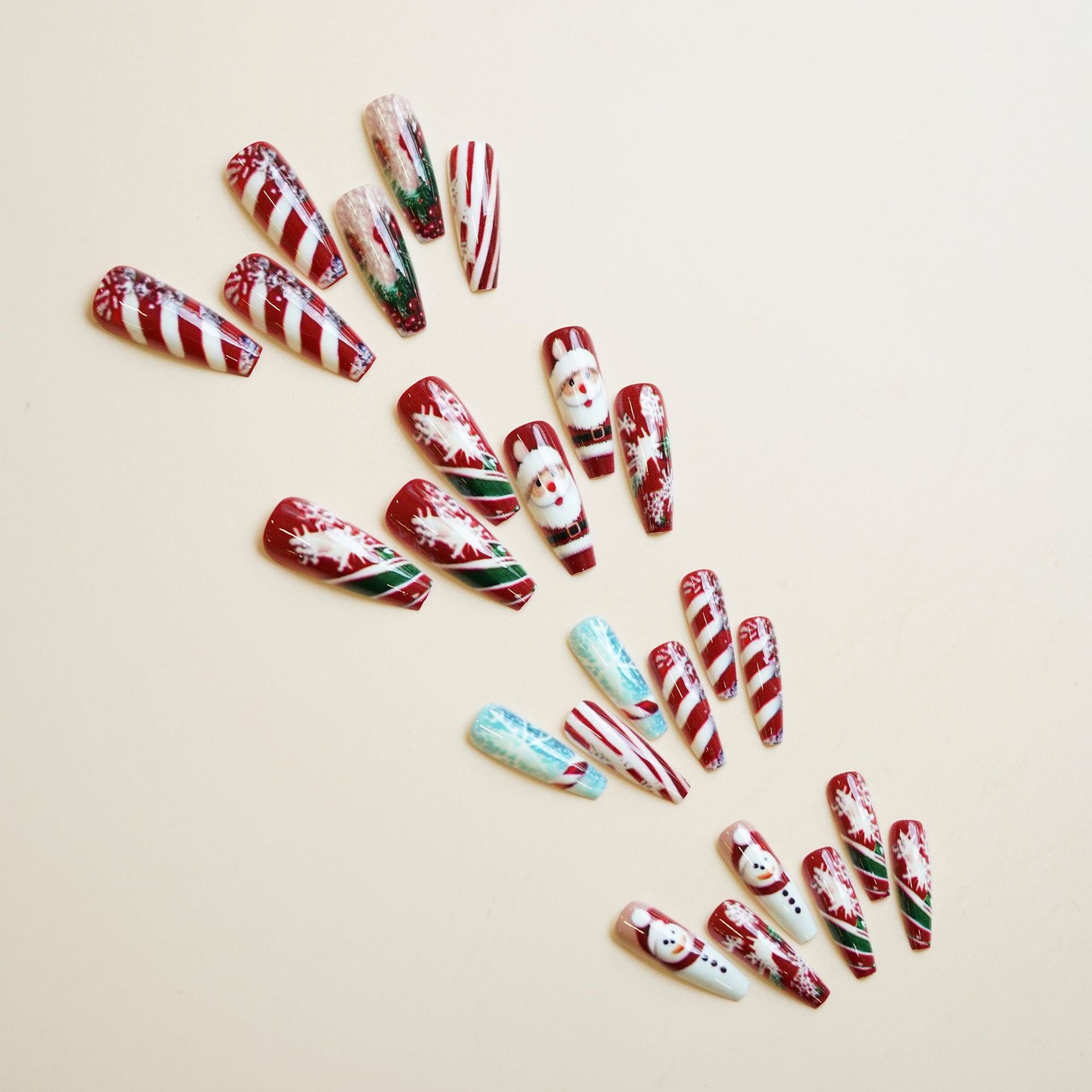 Wholesale 24 Pieces/ box Christmas Snowflake  Nails Kits Nail Stickers