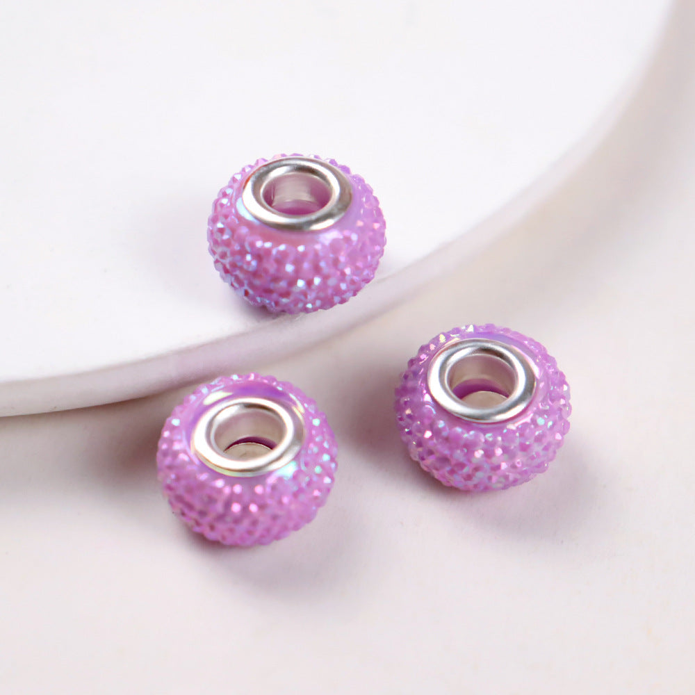 Wholesale100pcs  Big Hole Beads Gypsophila Resin Big Hole Beads DIY Jewelry