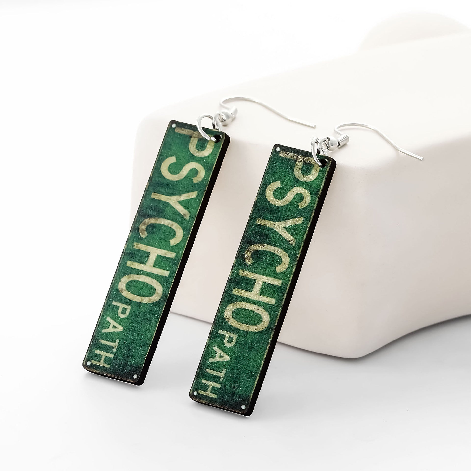 Wholesale wooden earrings colorful English letter earrings