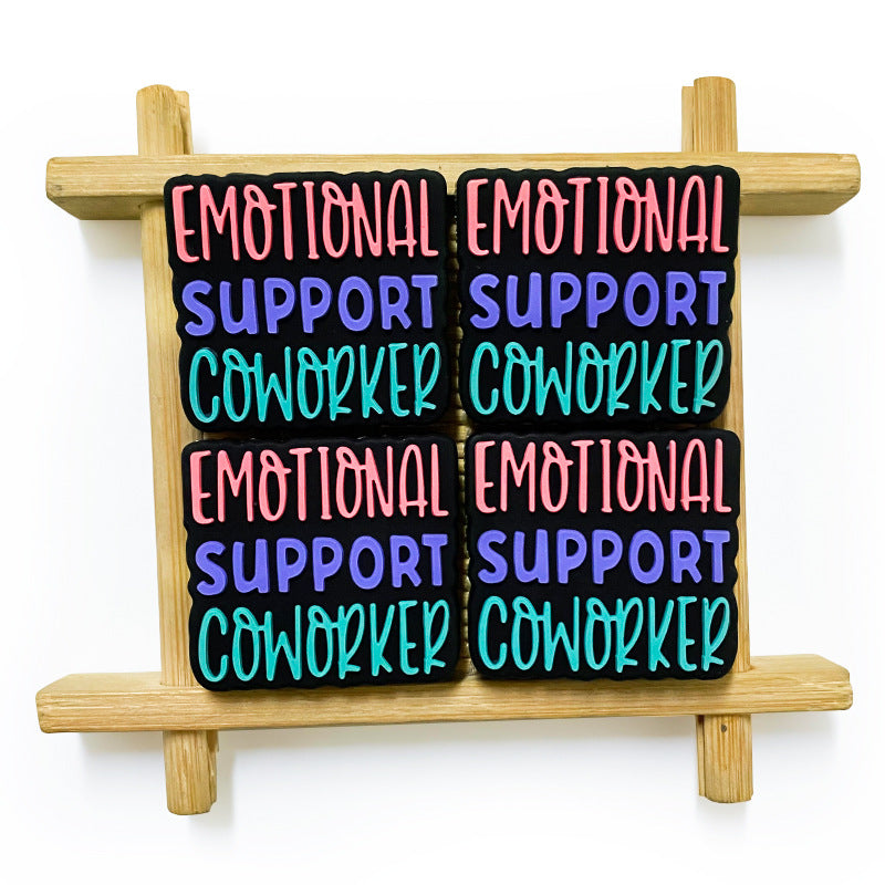 Wholesale 10pcs Silicone Beads English Cartoon Focus Beads Teething Chain Beads ACC-BDS-WDX207