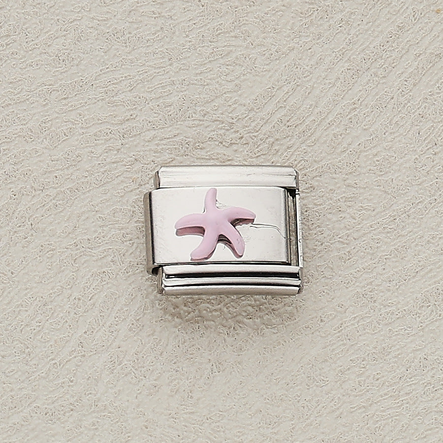 Wholesale 10pcs Italian Charm Bracelet 9mm DIY Splicing Marine Life Stainless Steel Composable Bracelet