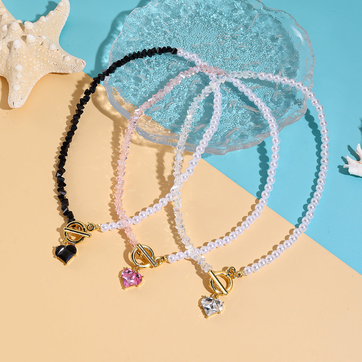 Wholesale  Light Luxury High Love Pendant Crystal Necklace