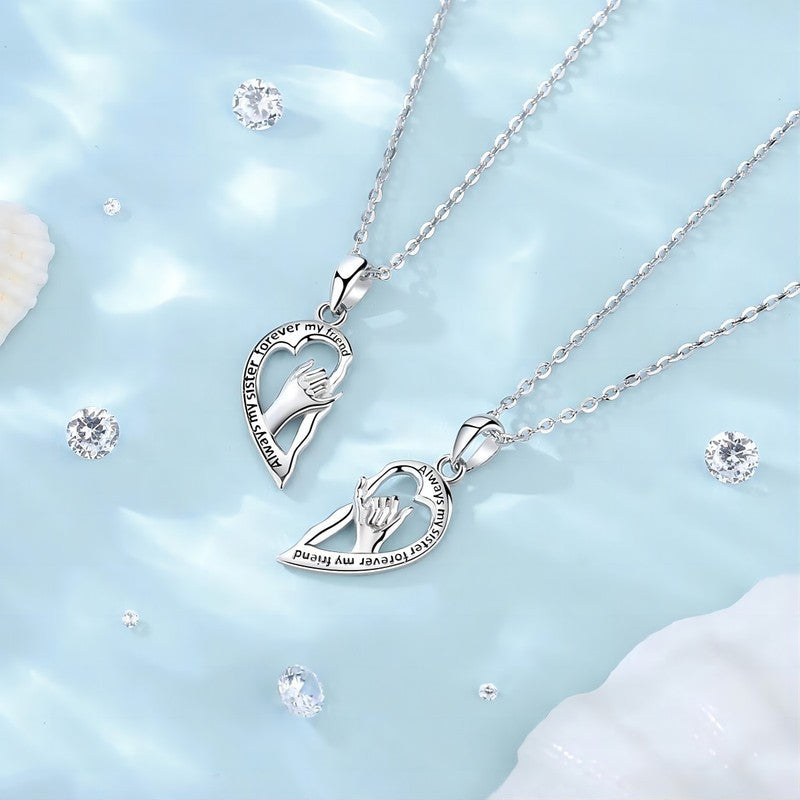 Wholesale  good friends  heart-shaped clavicle chain necklace