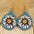 Wholesale Western Distressed Style Sunflower Daisy Print Water Drop Rhombus Geometric Wooden Earrings