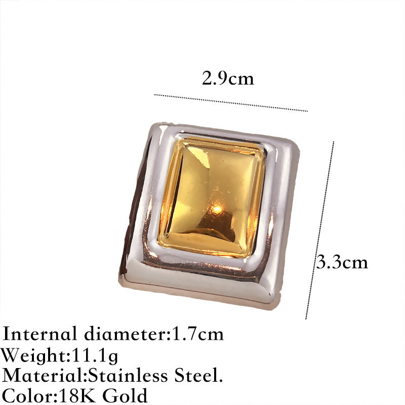 Wholesale Titanium steel ring with contrasting gold and silver design a niche and affordable luxury item