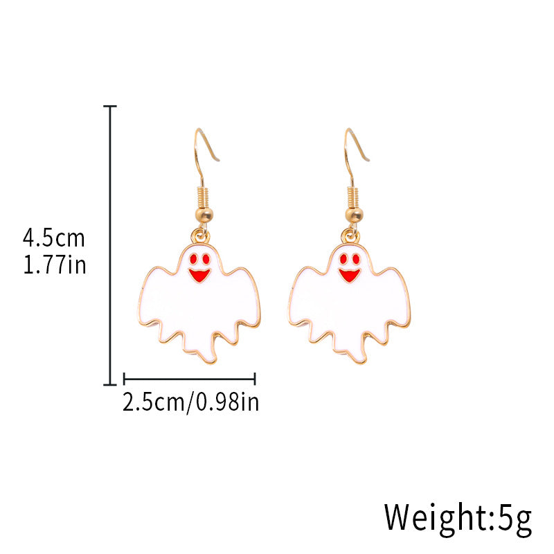 Wholesale Alloy  Earrings - Cute Ghost and Pumpkin Skull for Party Wear