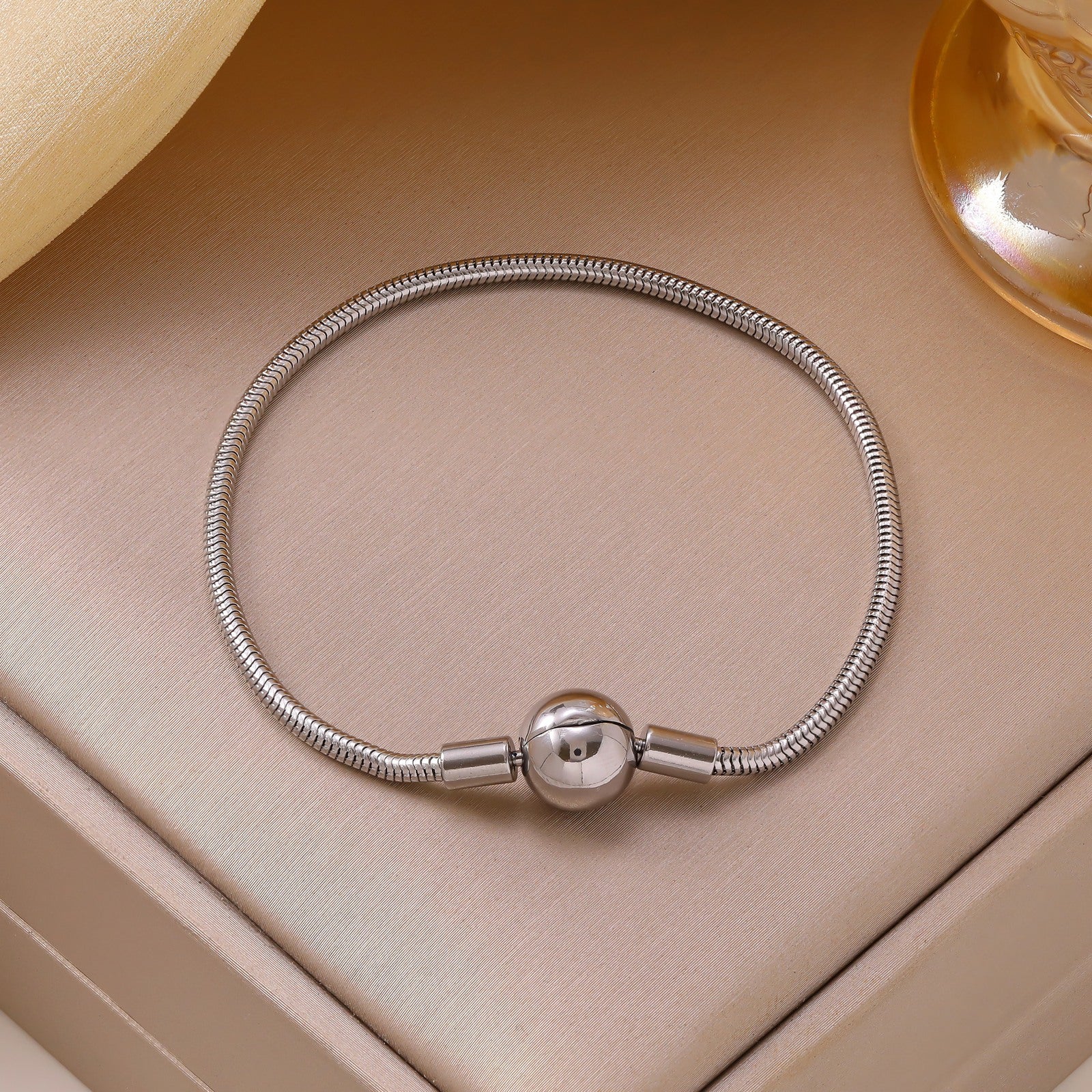 Wholesale Snake Bone Titanium Steel Bracelet Fashion DIY Jewelry Accessory With Beaded Chain For Unisex Everyday Wear Or Gift
