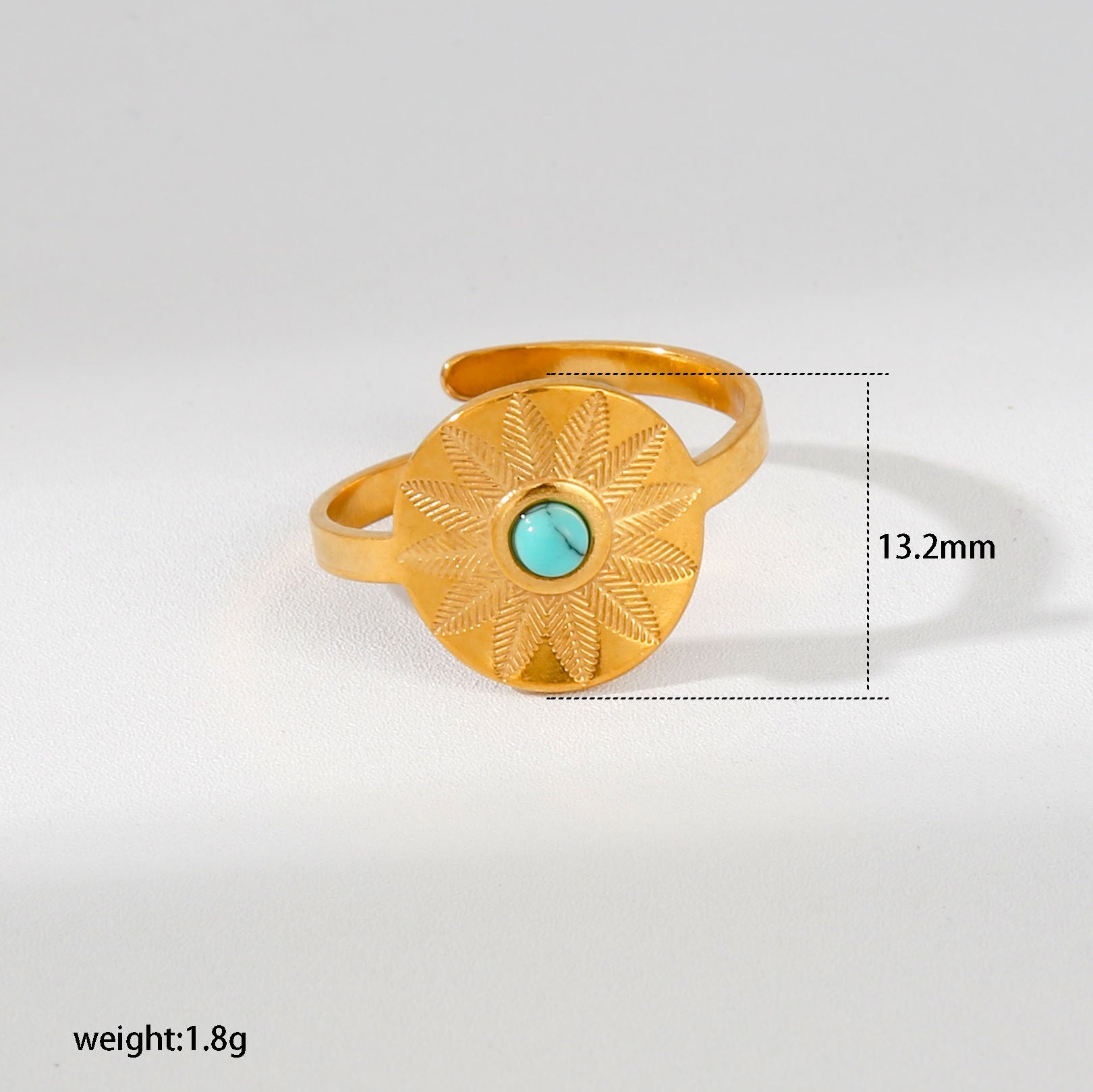 Wholesale Turquoise Star Moon Open Ring Stainless Steel Women S Chic Fashion Accessory