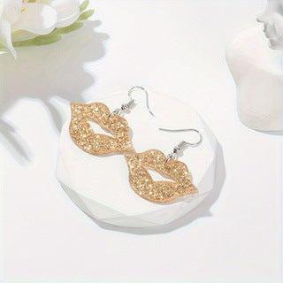 Wholesale  Red Lips Shine Acrylic Earrings