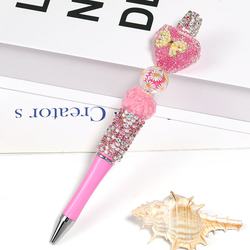 Wholesale 100pcs Acrylic Daisy Print Beads DIY Beaded Pen Accessories ACC-BDS-BLG078