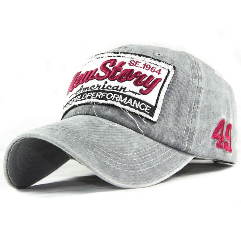 Wholesale Cotton Washed Khaki Embroidered Baseball Cap Adjustable Summer Sun Hat Trendy Everyday Wear