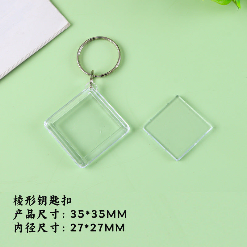 Wholesale Calligraphy Acrylic Keychain Blank Photo Frame - Trendy Fashion Accessory Gift for Party