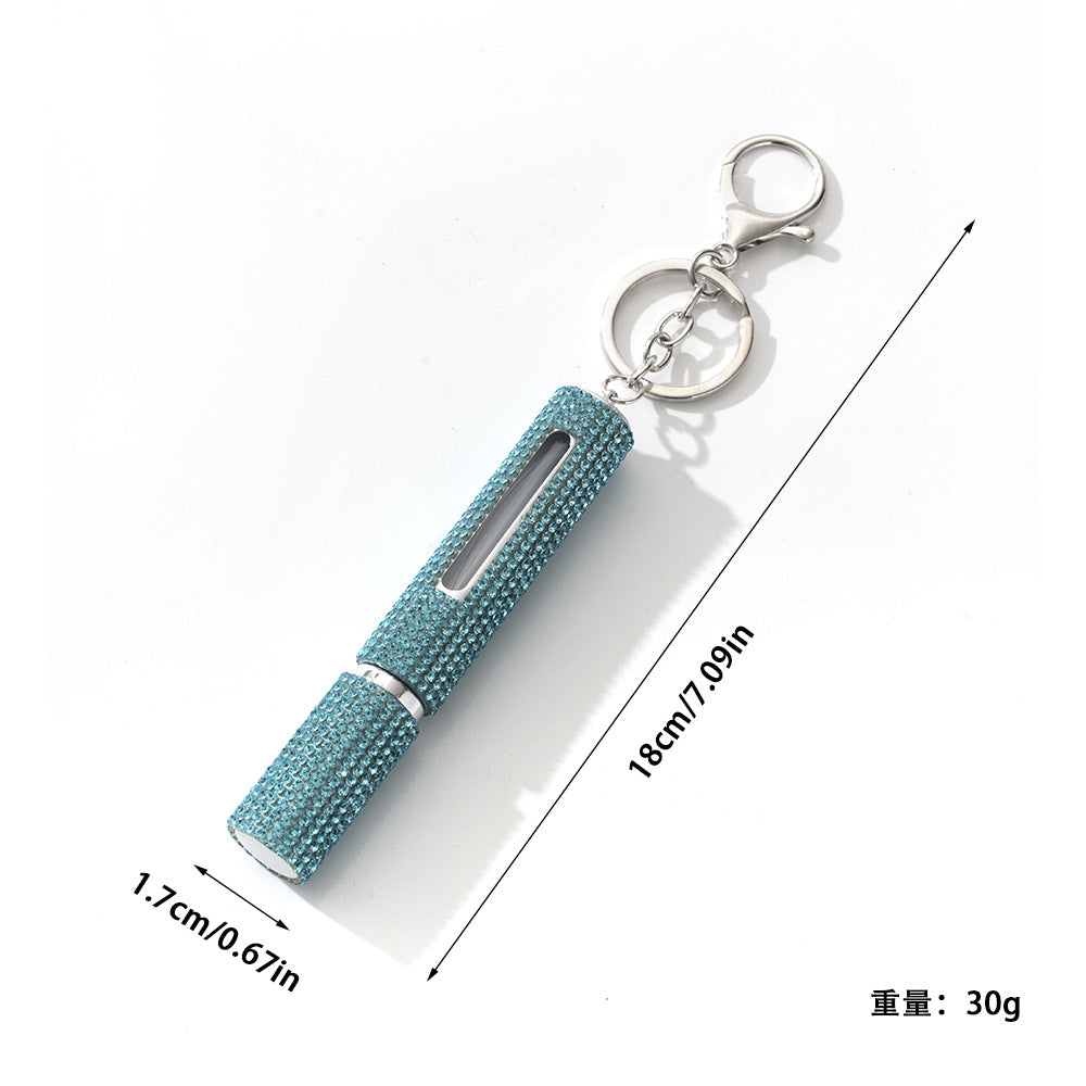 Wholesale  Diamond-encrusted Creative  Perfume Bottling Keychain