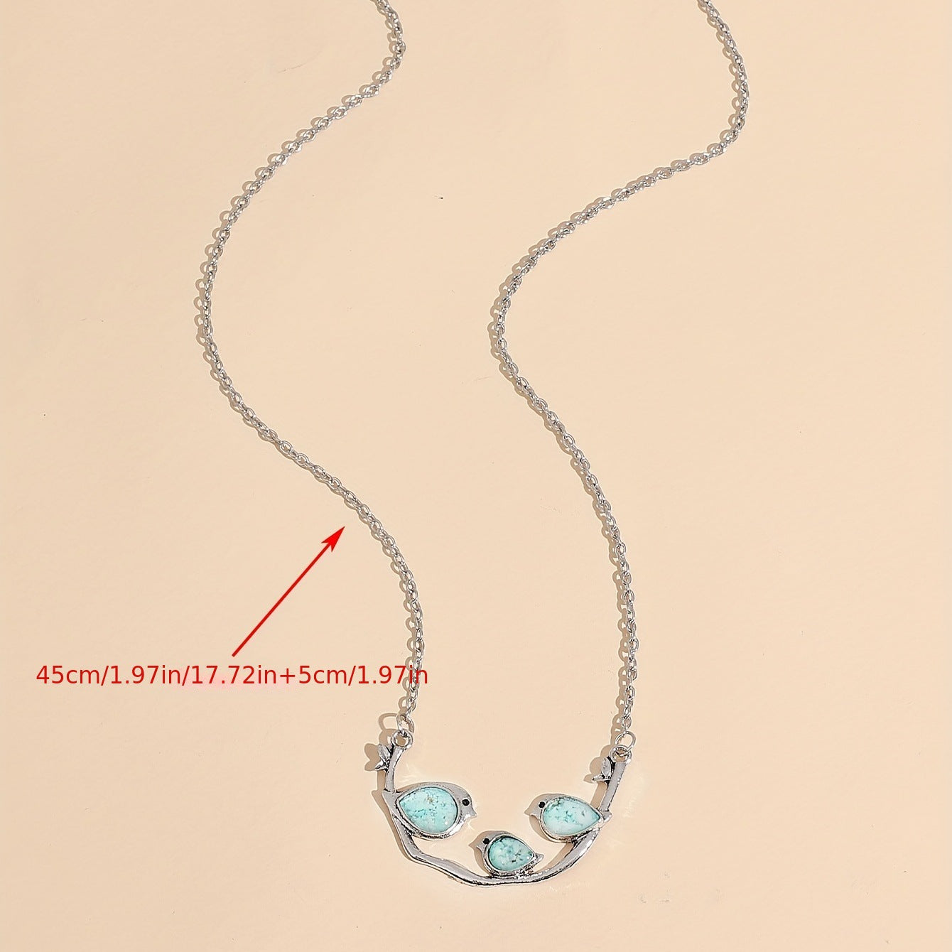 Wholesale Retro Style Sparrow Sky Blue Sticker Necklace